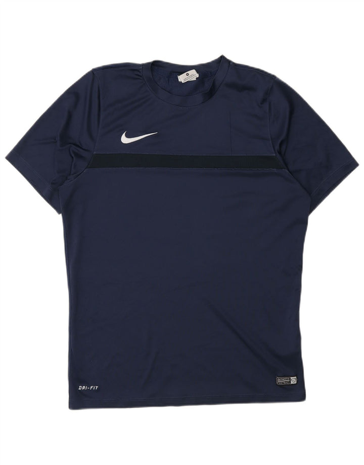 T-shirt męski Nike Dri Fit, średni granatowy poliester