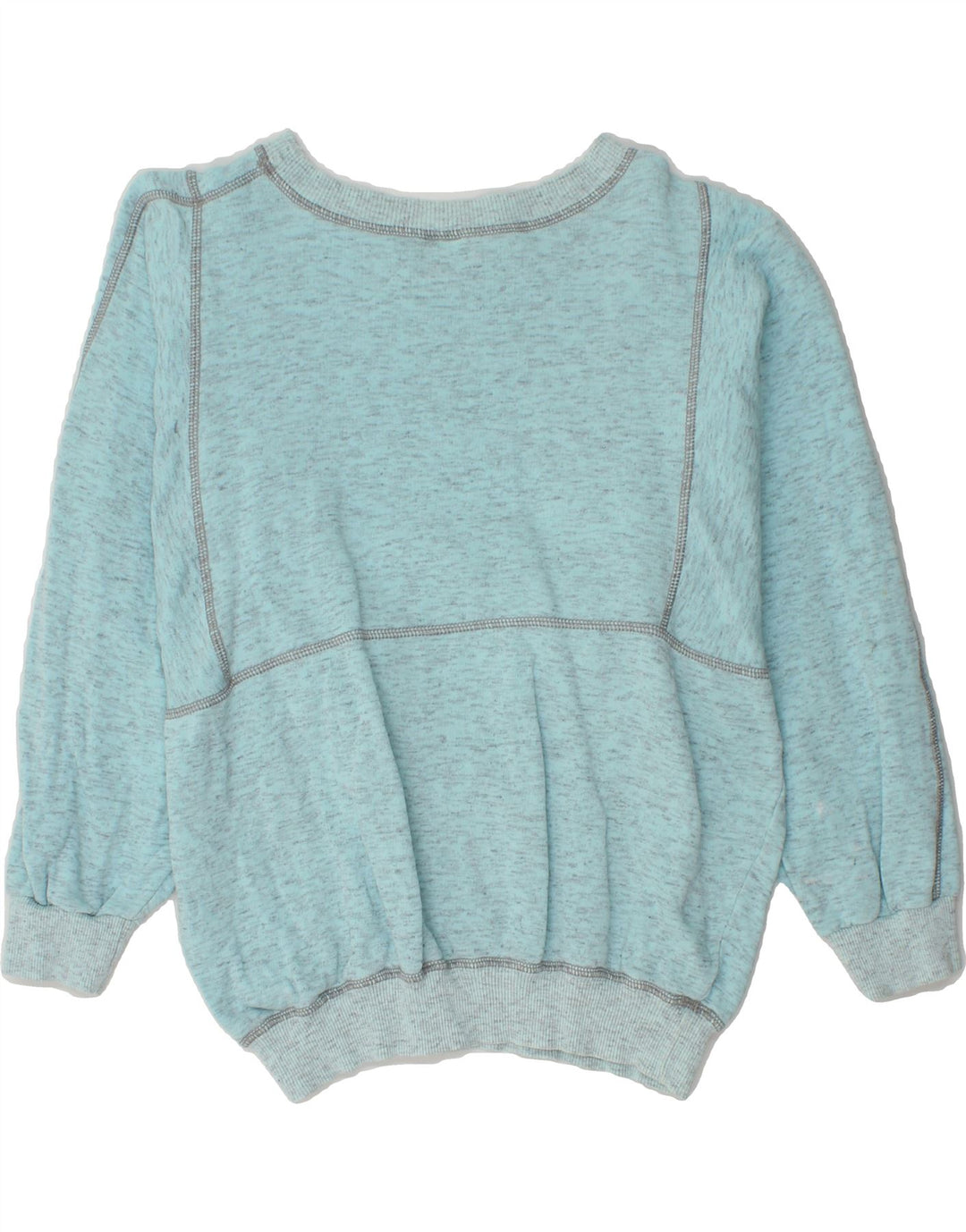 MAX SPORT Womens Graphic Sweatshirt Jumper UK 12 Medium Blue Flecked Vintage Max Sport and Second-Hand Max Sport from Messina Hembry 