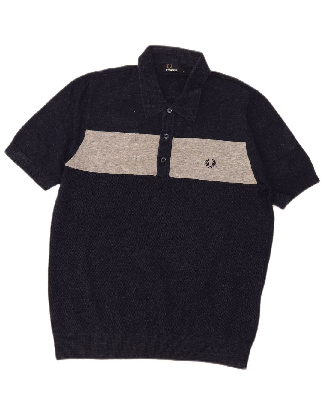 Męska koszulka polo Fred Perry, średnia, granatowa, bawełniana w bloki kolorów