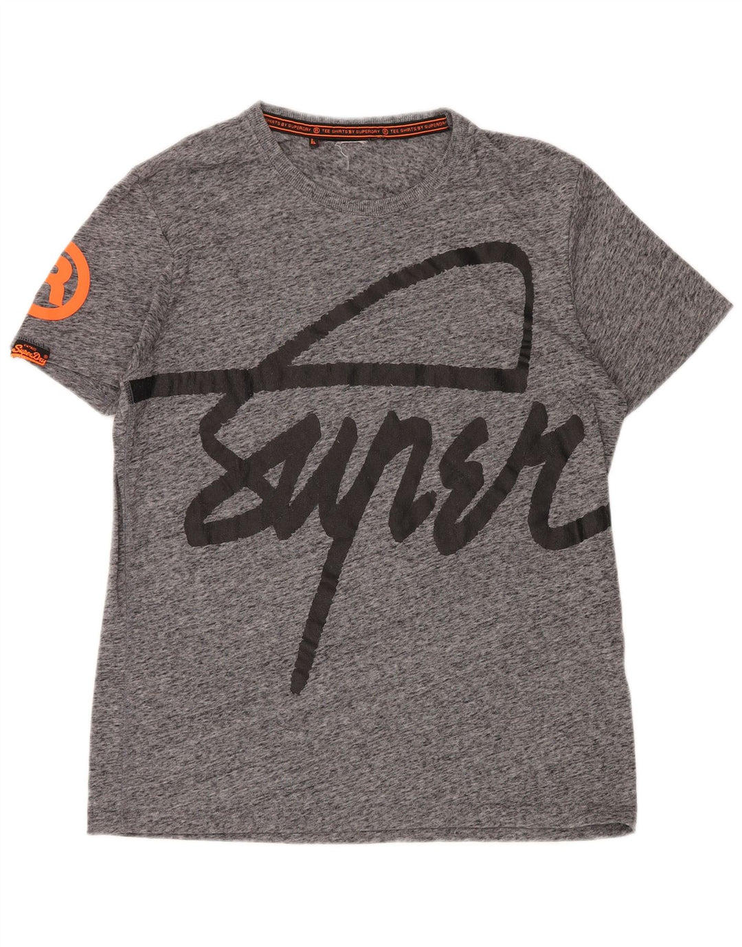 Męski T-shirt SUPERDRY z grafiką, 2XL, szary, nakrapiany