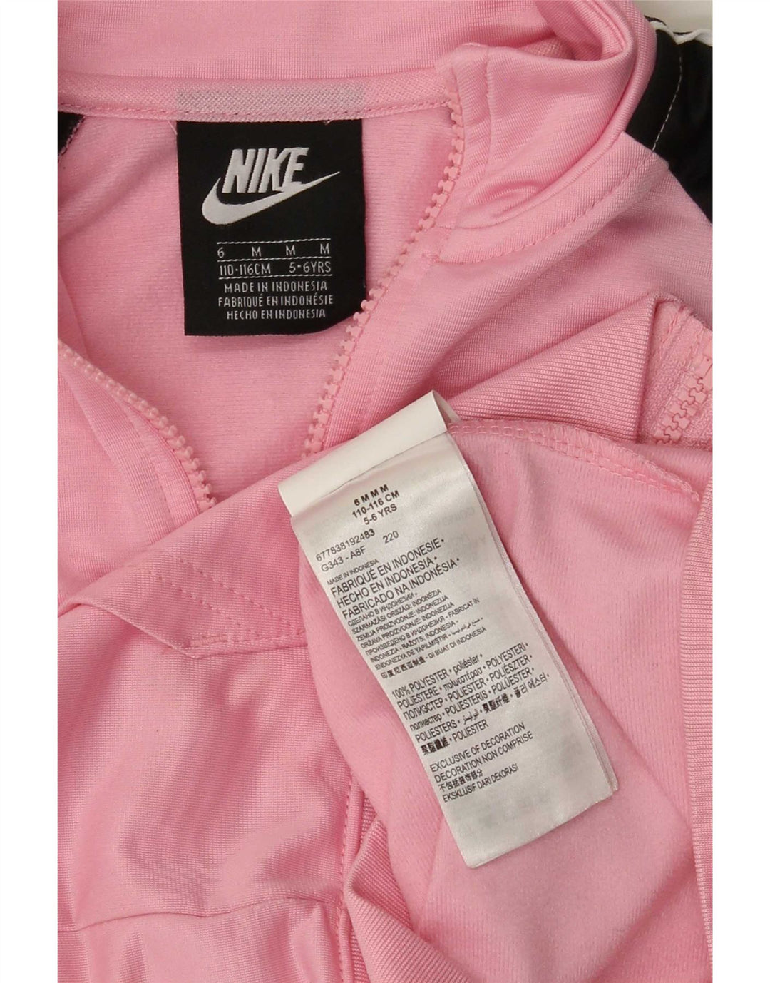 Kurtka dziewczęca Nike Dresowa Top 5-6 lat Średnioróżowy poliester z blokami kolorów