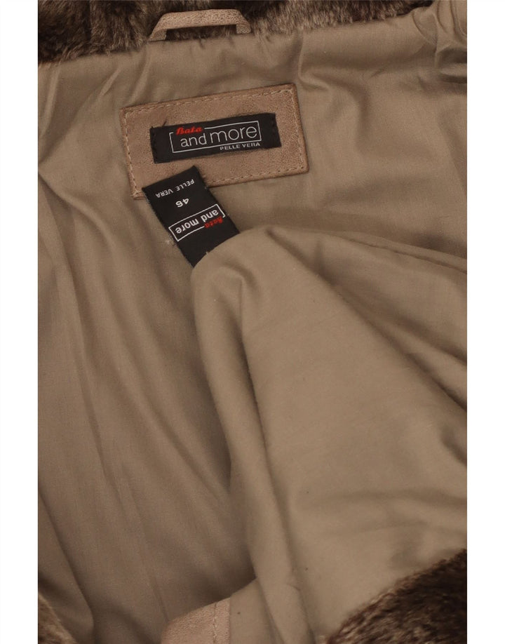 Damska zamszowa kurtka z kapturem Bata and More IT 46, duża, beżowa skóra