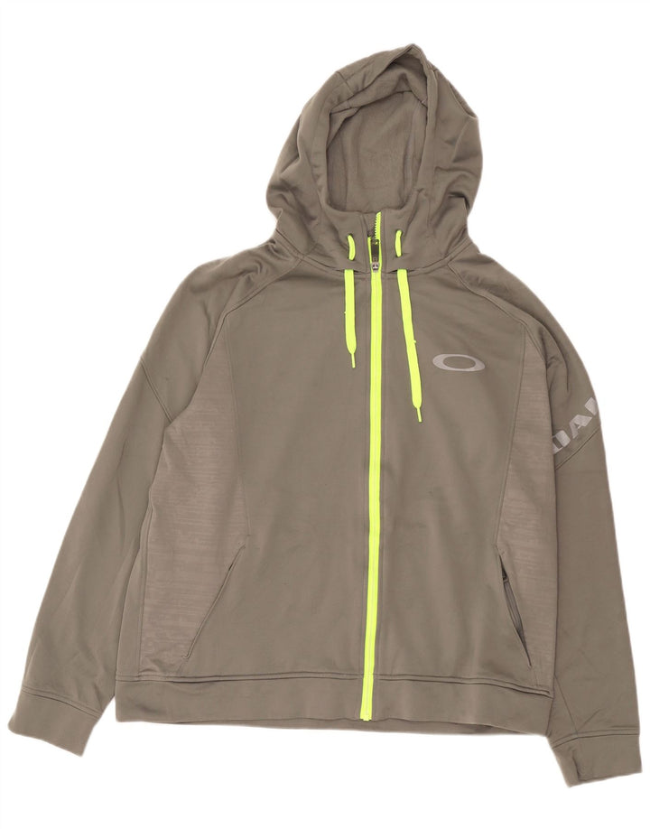 Męski sweter z kapturem i zamkiem błyskawicznym Oakley XL, szary