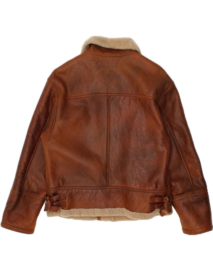 Męska kurtka Shearling VINTAGE IT 52 XL Brązowa kurtka Shearling