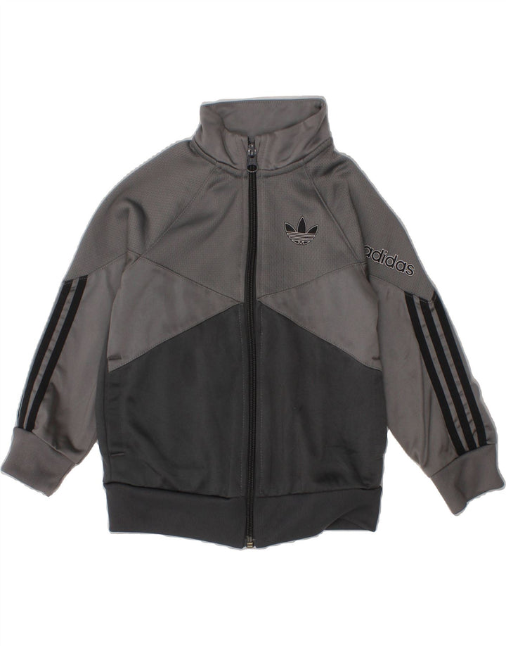 ADIDAS Boys Full Tracksuit 3-4 Years  Grey Polyester Vintage Adidas and Second-Hand Adidas from Messina Hembry 
