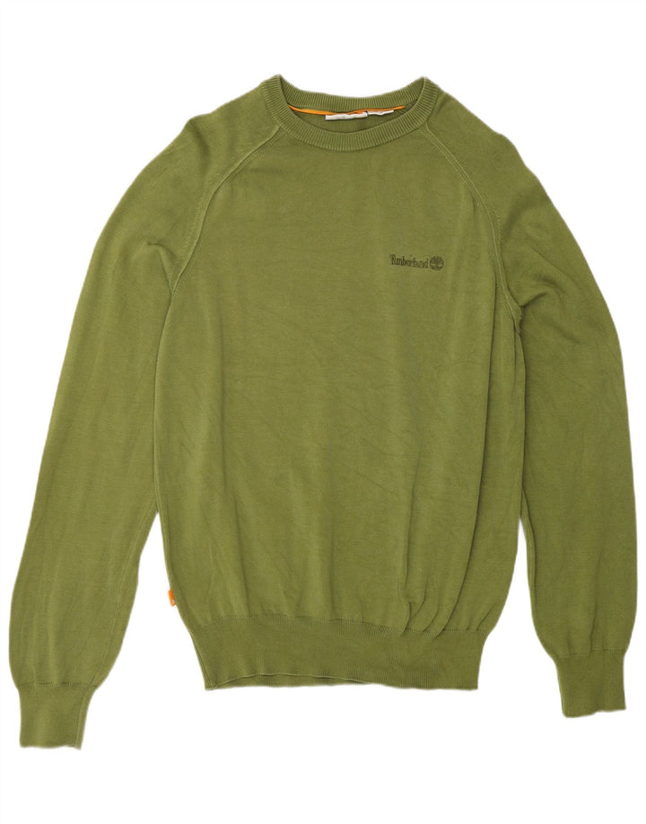 Męski sweter Timberland z okrągłym dekoltem, średnia bawełna khaki