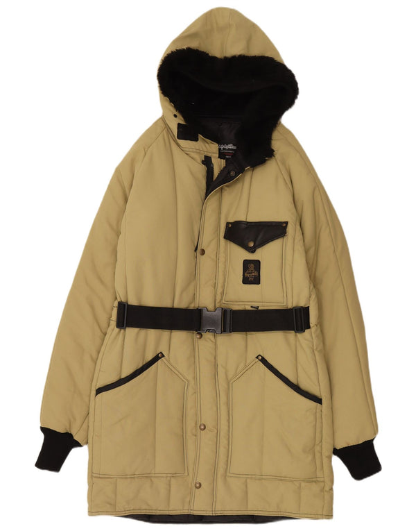 Damski płaszcz z kapturem i ociepleniem Refrigiwear UK 18 XL, żółty nylon