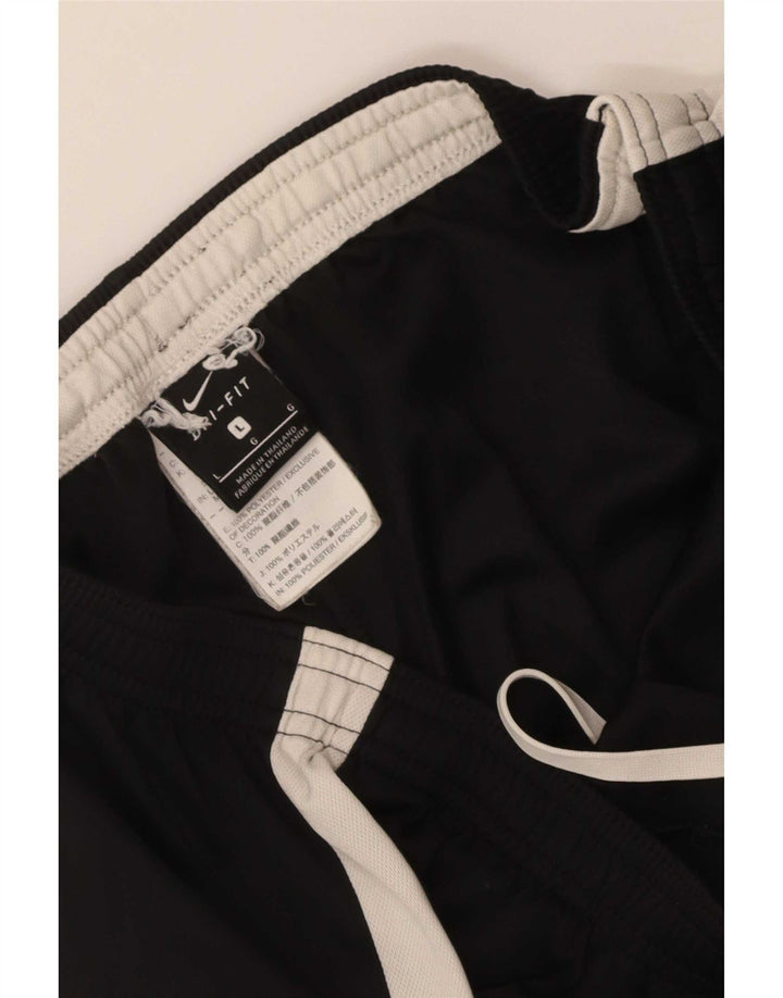 Męskie spodnie dresowe Nike Dri Fit, duży czarny poliester z blokami kolorów