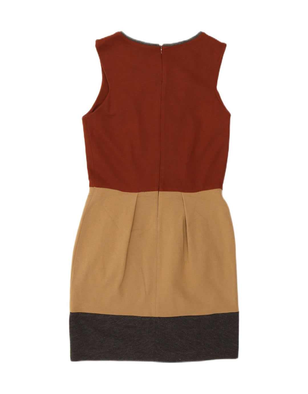 MASSIMO DUTTI Womens Sheath Dress UK 12 Medium Brown Colourblock Vintage Massimo Dutti and Second-Hand Massimo Dutti from Messina Hembry 