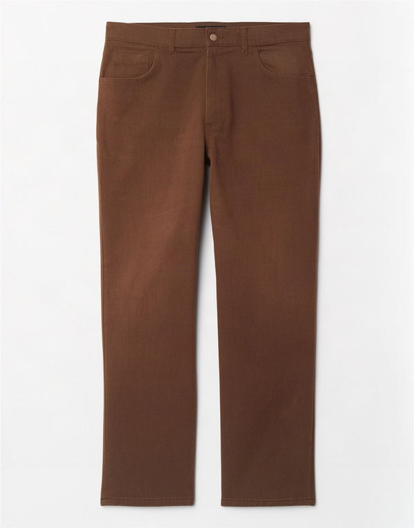 Męskie proste spodnie codzienne Zara EU 46 XL W36 L31 Brązowe w jodełkę
