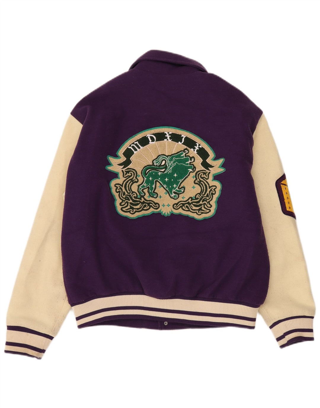 Męska kurtka Zara Graphic Varsity UK 38, poliester w kolorze średniofioletowym