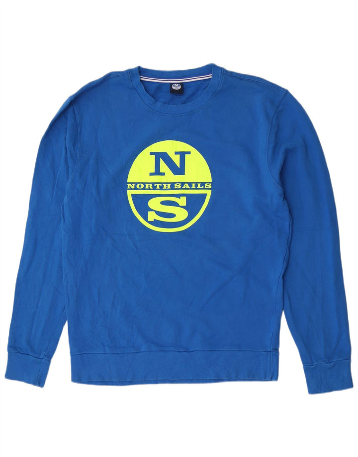 Męska bluza z grafiką North Sails, duża, niebieska, bawełniana