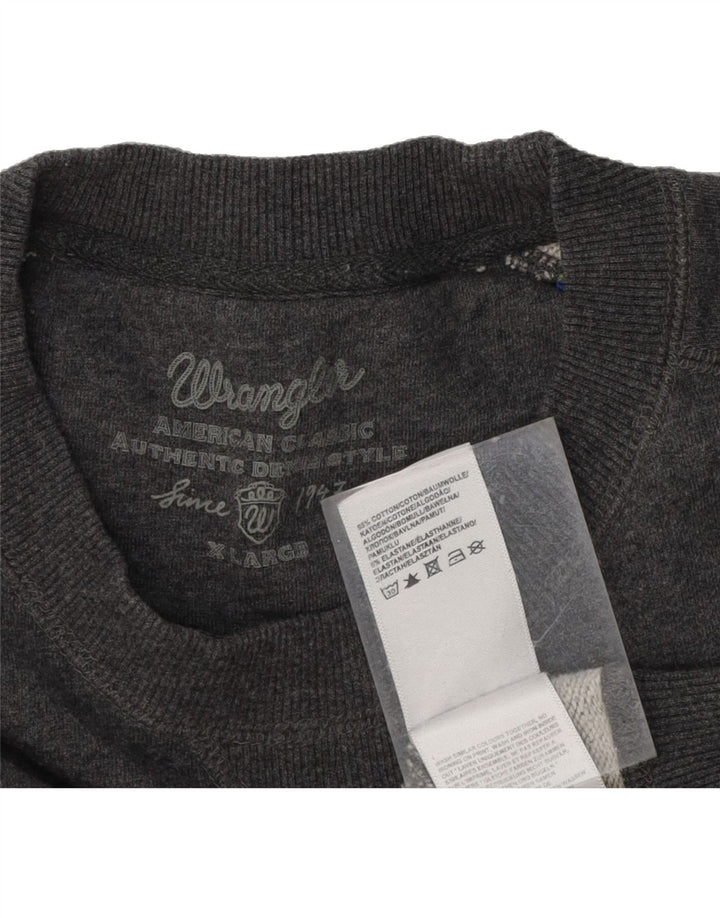 WRANGLER Mens Sweatshirt Jumper Large Grey Cotton Vintage Wrangler and Second-Hand Wrangler from Messina Hembry 