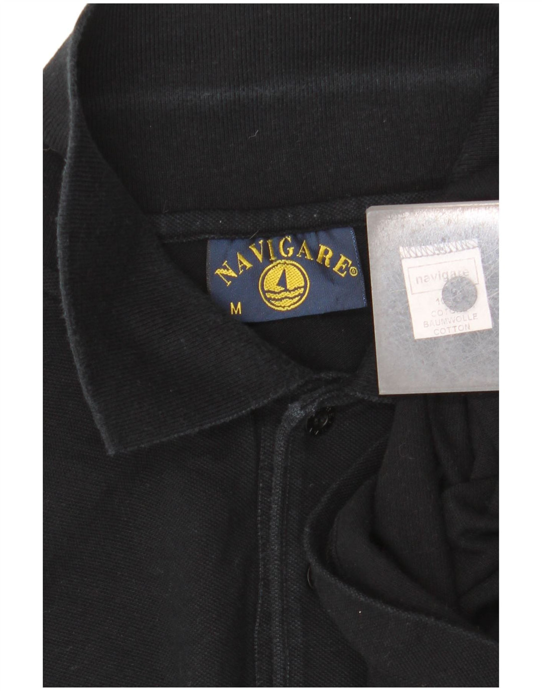 Męska koszulka polo NAVIGARE, średnia czarna, bawełniana