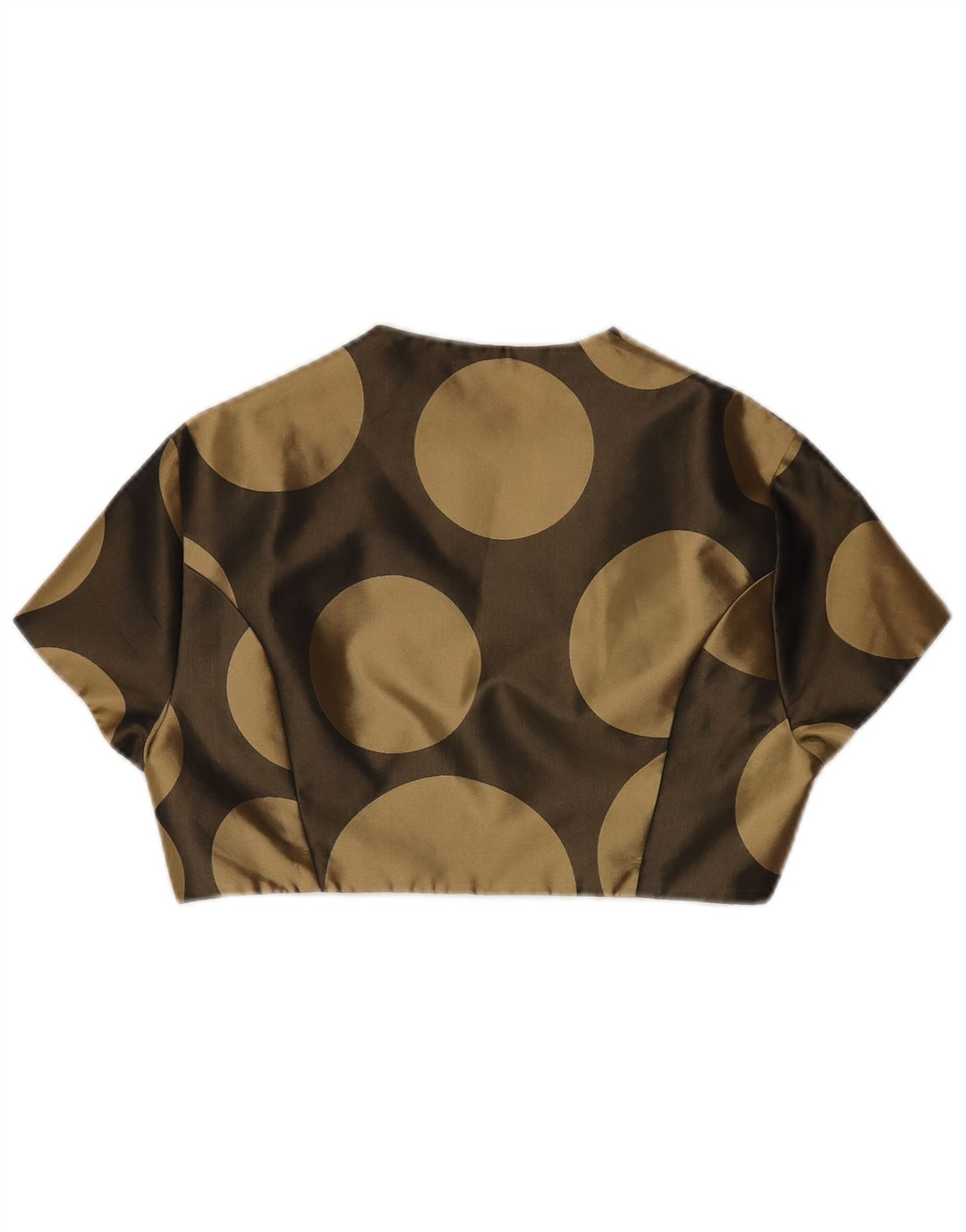 Debiut damski top bolerkowy z krótkim rękawem UK 14, średni khaki, geometryczny poliester