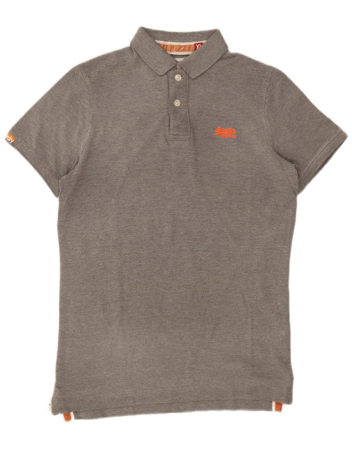 Męska koszulka polo Superdry XL, szara, bawełniana
