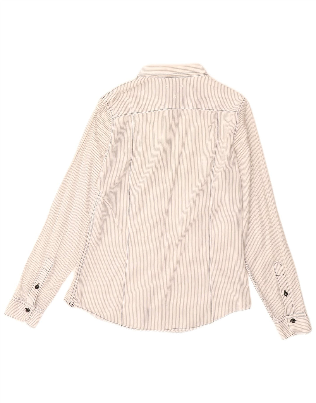 Damska koszulka graficzna G-Star UK 14, średnia, biała, bawełniana w prążki