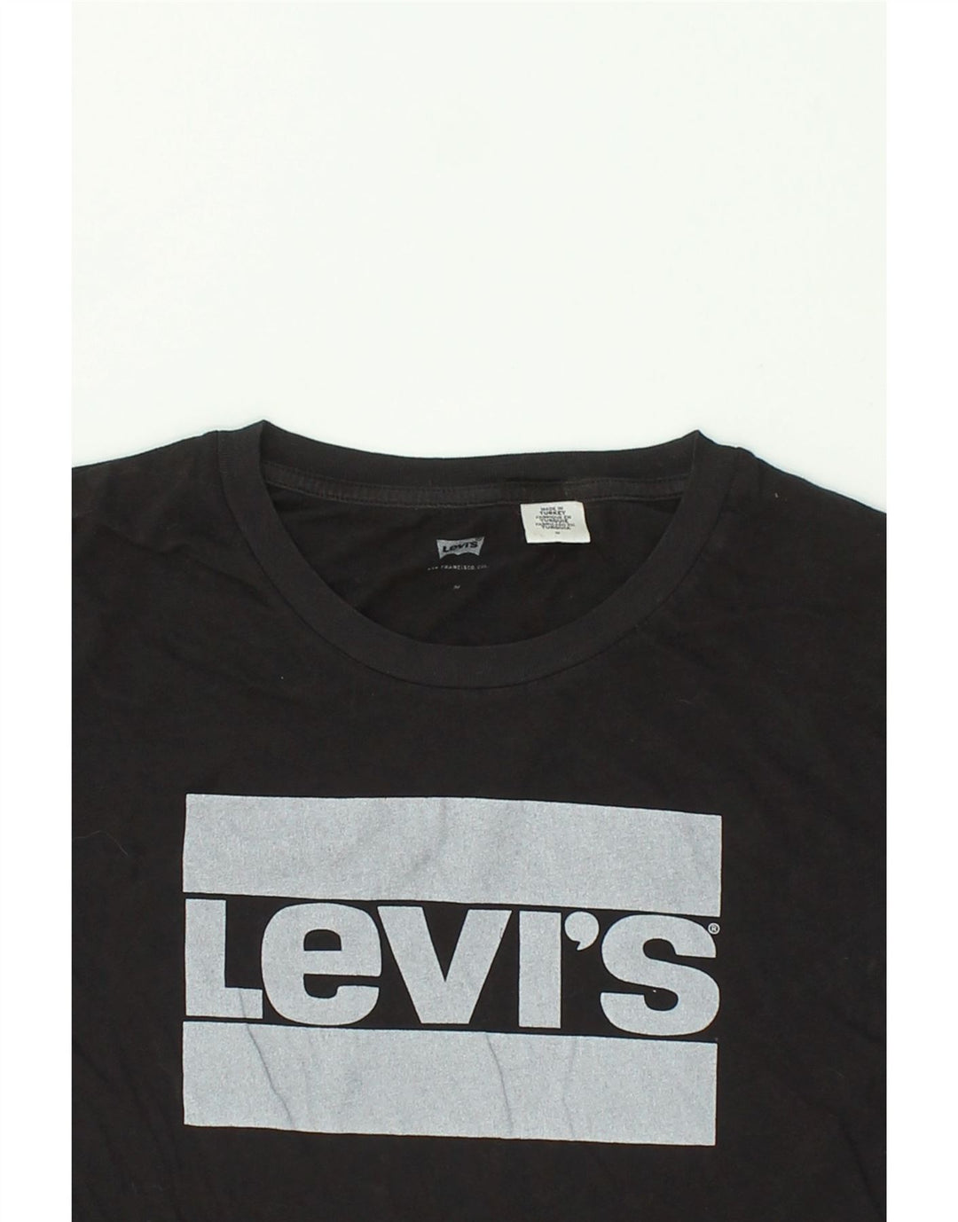 LEVI'S Womens Graphic T-Shirt Top UK 14 Medium Black Vintage Levi's and Second-Hand Levi's from Messina Hembry 