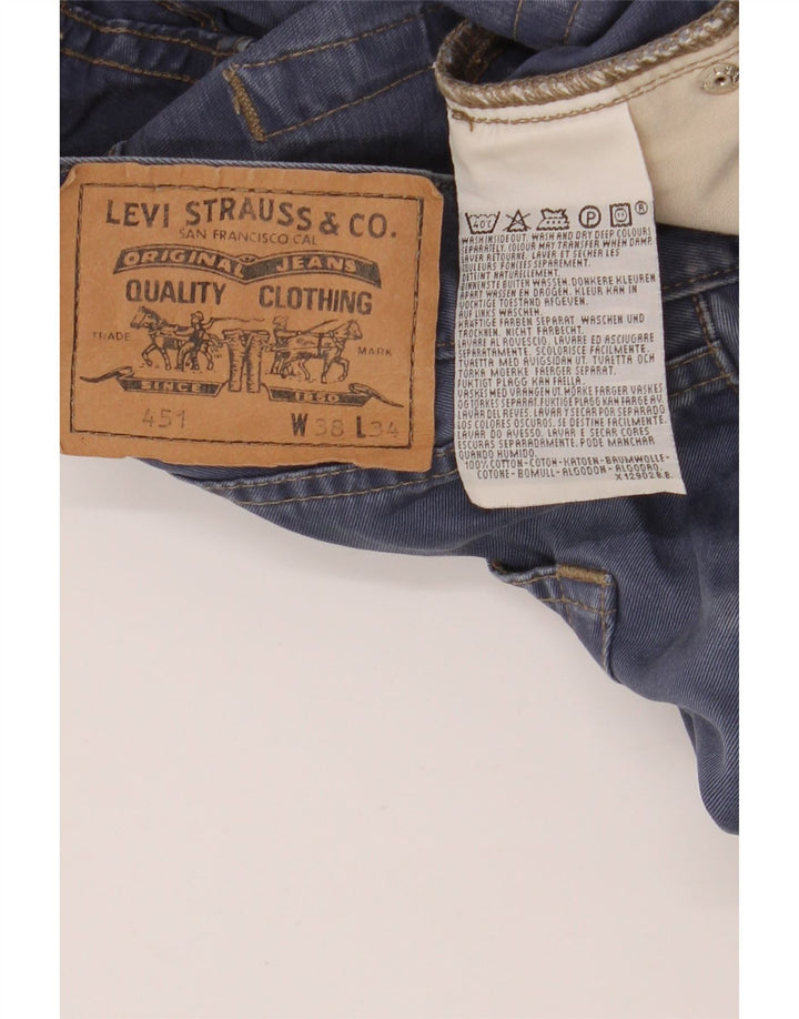 Męskie dżinsy LEVI'S 451 zwężane W38 L30 niebieska bawełna