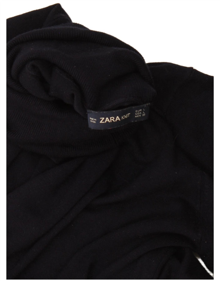 Sweter damski Zara z wywijanym dekoltem UK 14, duży, granatowy