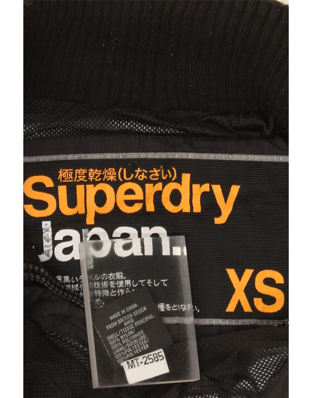 Damska kurtka przeciwdeszczowa Superdry Graphic UK 6 XS z czarnego nylonu