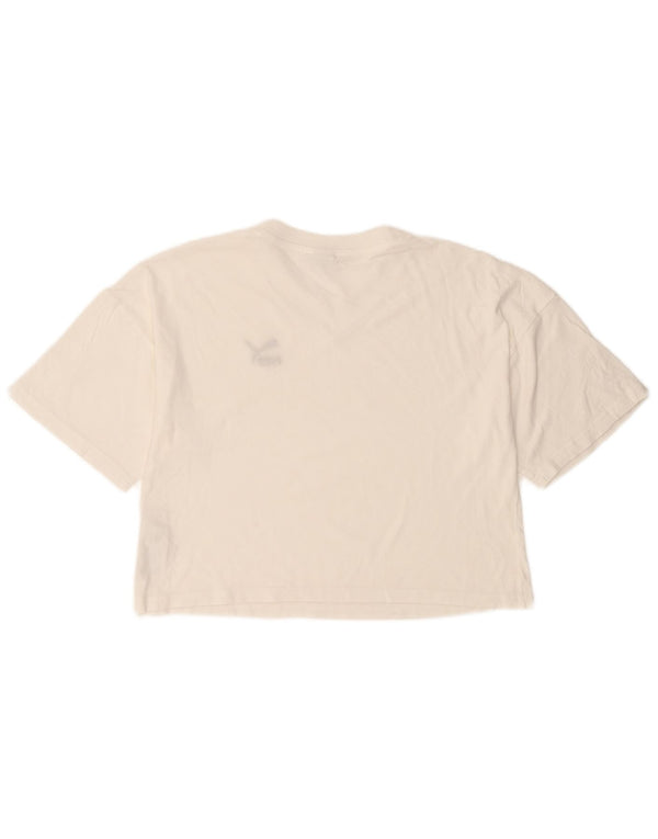Damska koszulka oversize Puma Crop Top UK 6 XS, biała bawełna