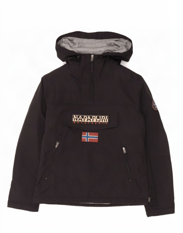 Męska kurtka Anorak z kapturem Napapijri Geographic Graphic UK 42 XL, czarny nylon
