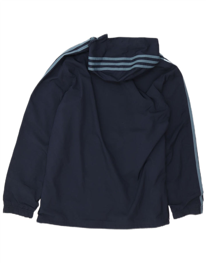 Chłopięca kurtka przeciwdeszczowa ADIDAS Anorak z kapturem, 13-14 lat, granatowa, poliester