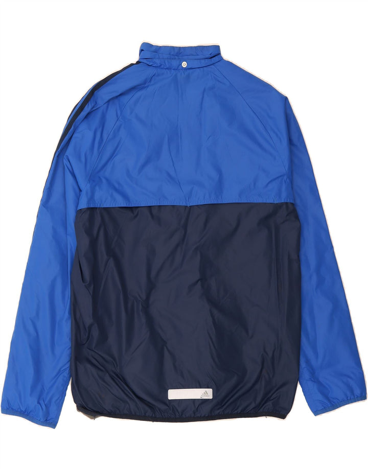 ADIDAS Mens Climawarm Rain Jacket UK 38 Medium Blue Colourblock Polyester Vintage Adidas and Second-Hand Adidas from Messina Hembry 