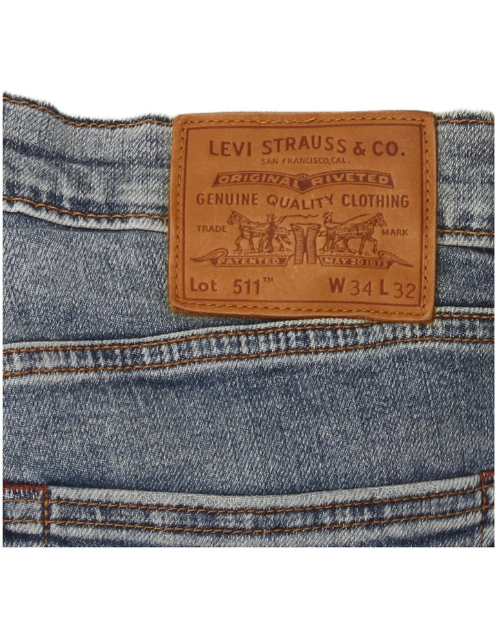Męskie jeansy Levi's 511 Slim W34 L32 Niebieska bawełna