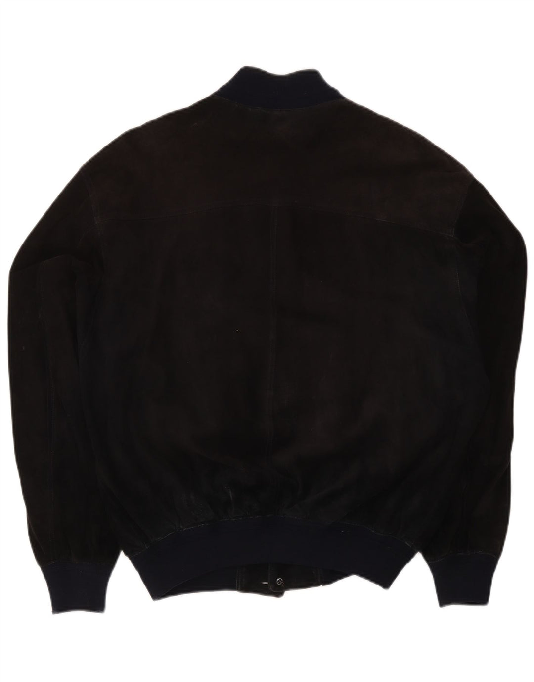 Męska zamszowa kurtka bomber w stylu vintage UK 38, średnia czarna skóra z blokami kolorów