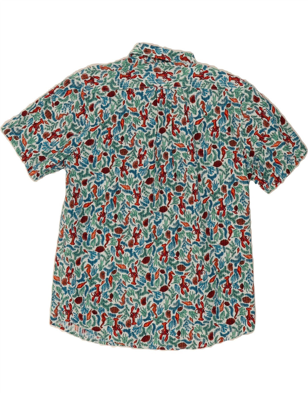 LANDS END Mens Abstract Pattern Short Sleeve Shirt Medium Multicoloured Vintage Lands End and Second-Hand Lands End from Messina Hembry 