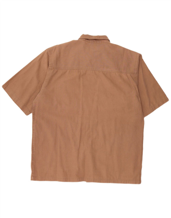 Koszula męska z krótkim rękawem JEEP XL, bawełniana w brązową kratę