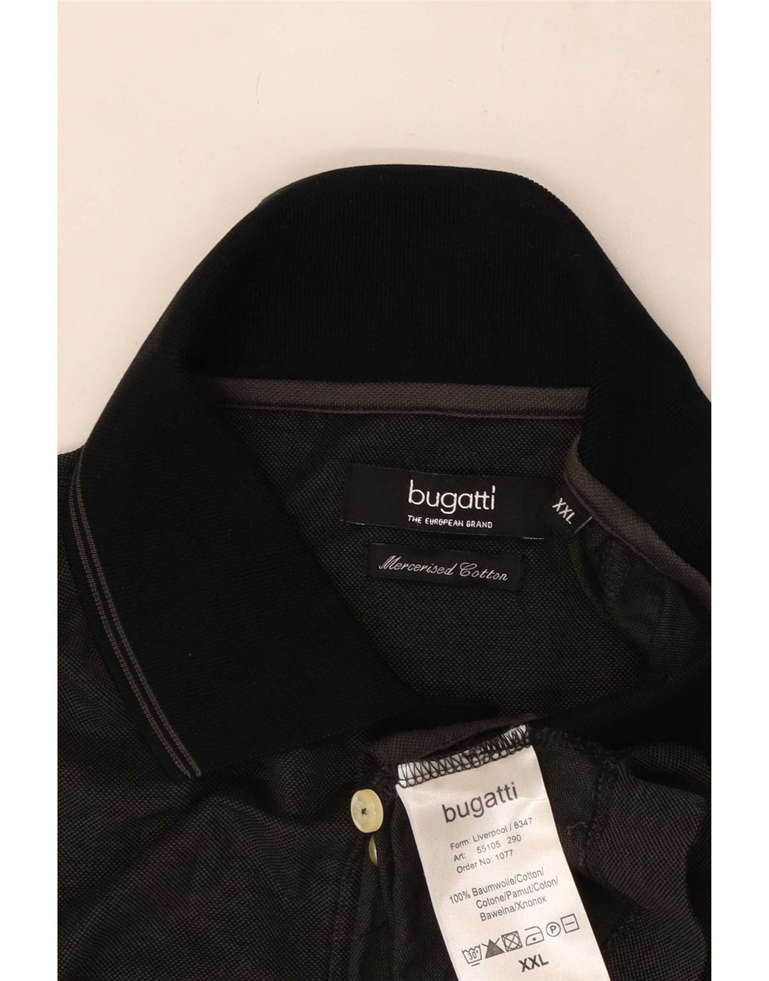 Męska koszulka polo Bugatti 2XL, czarna, bawełniana