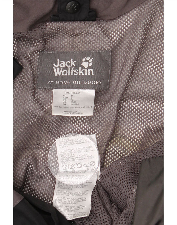 Męska kurtka przeciwdeszczowa z kapturem JACK WOLFSKIN UK 36/38 w kolorze średniej czerni