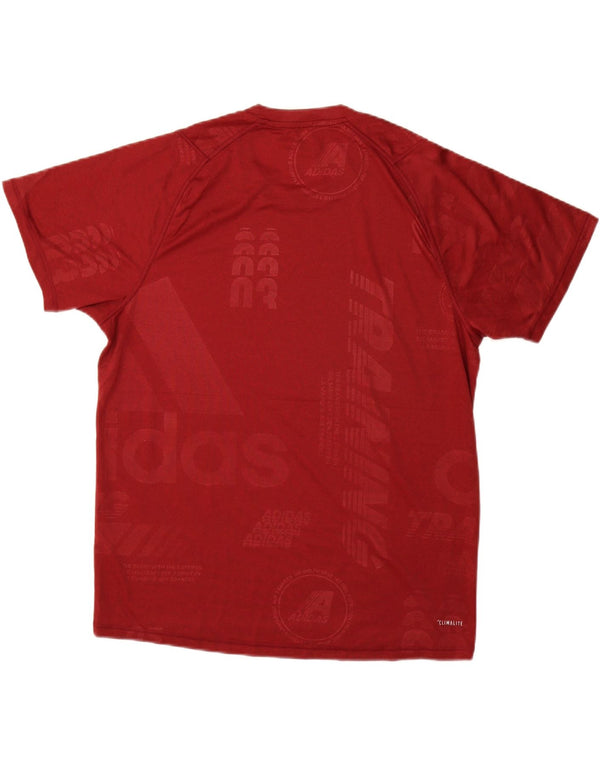 Męski T-shirt ADIDAS Climalite Graphic Top, duży, bordowy