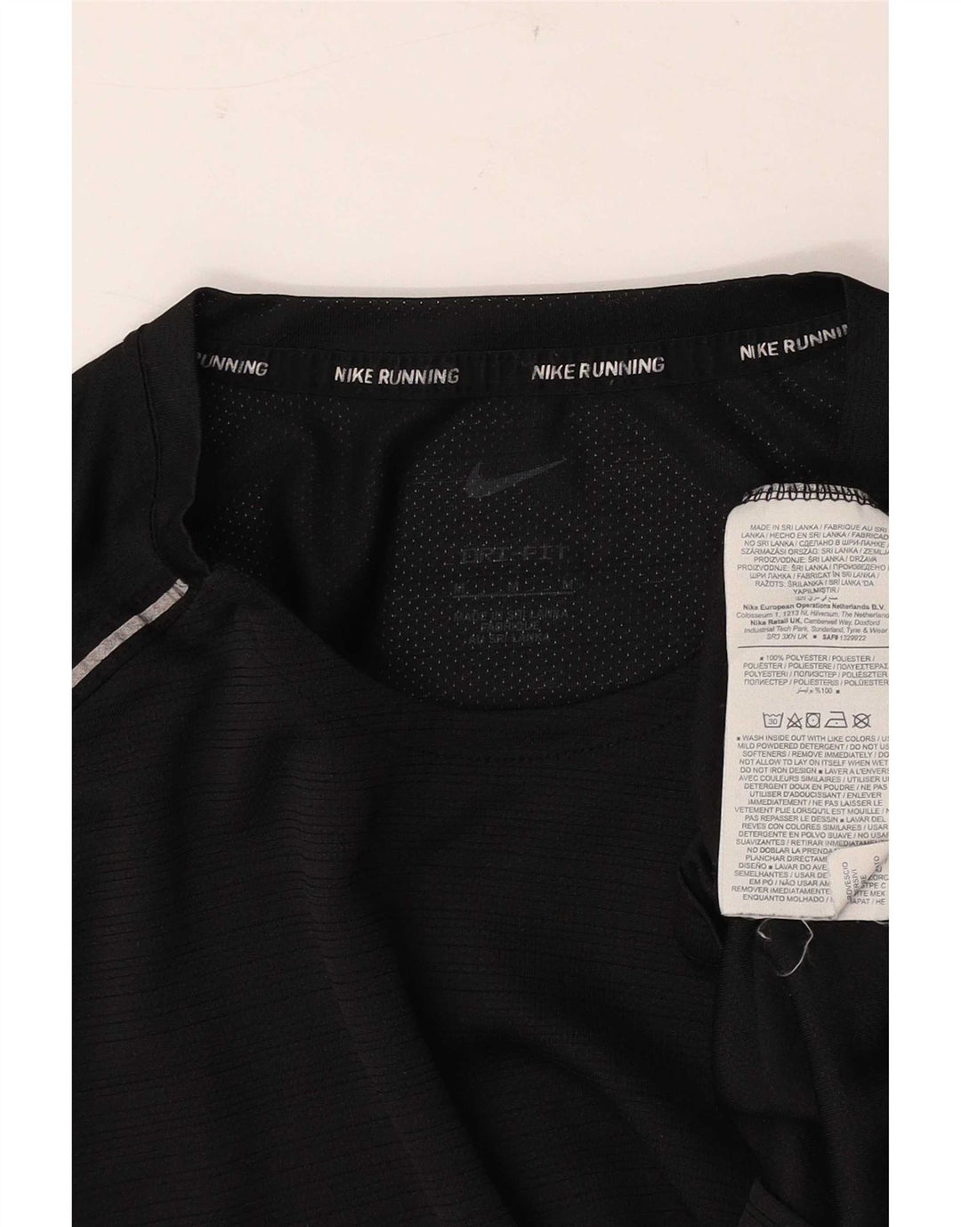 Męski T-shirt Nike Dri Fit Top, średni czarny poliester w prążki