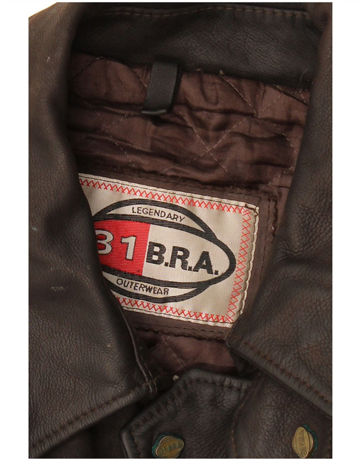 Męska kurtka skórzana VINTAGE UK 42 XL brązowa