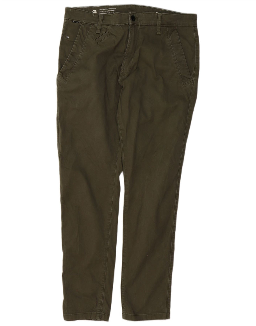 Męskie spodnie chino typu slim fit G-STAR W34 L30, bawełna khaki