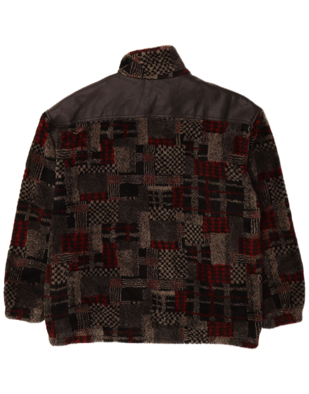 Męska kurtka polarowa VINTAGE UK 44 2XL Szara patchworkowa