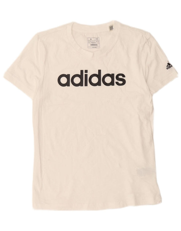 Damska koszulka graficzna Adidas Top UK 12 Średnia biała bawełna
