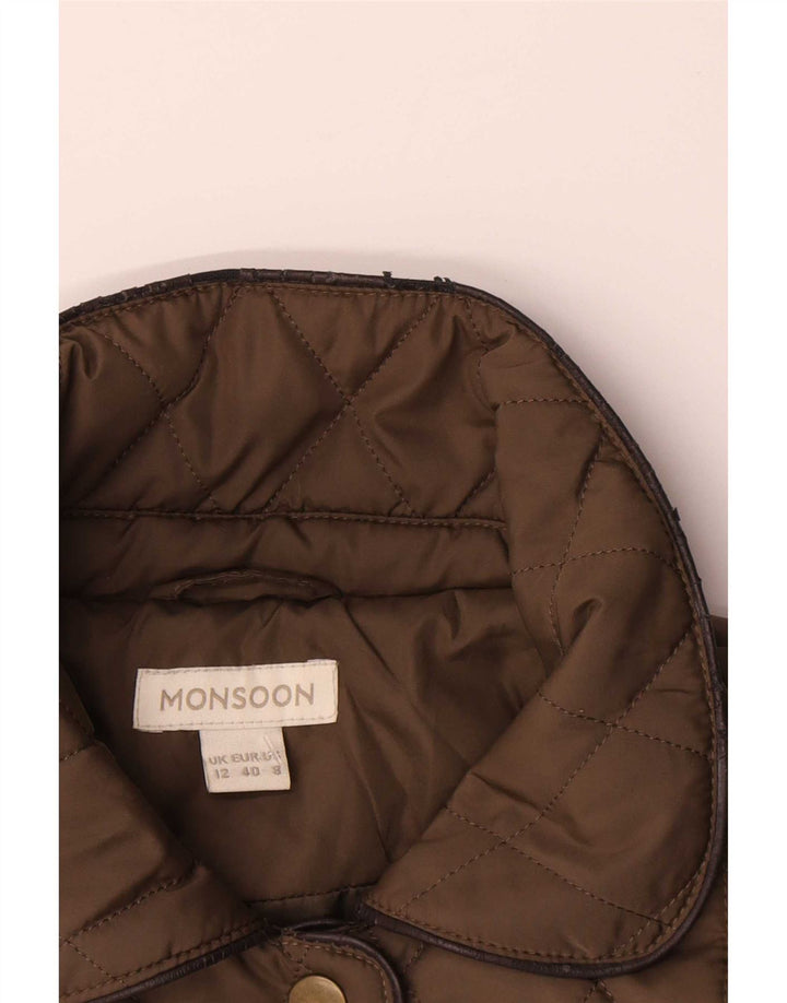 Damska pikowana kurtka Monsoon UK 12, średni khaki, poliester