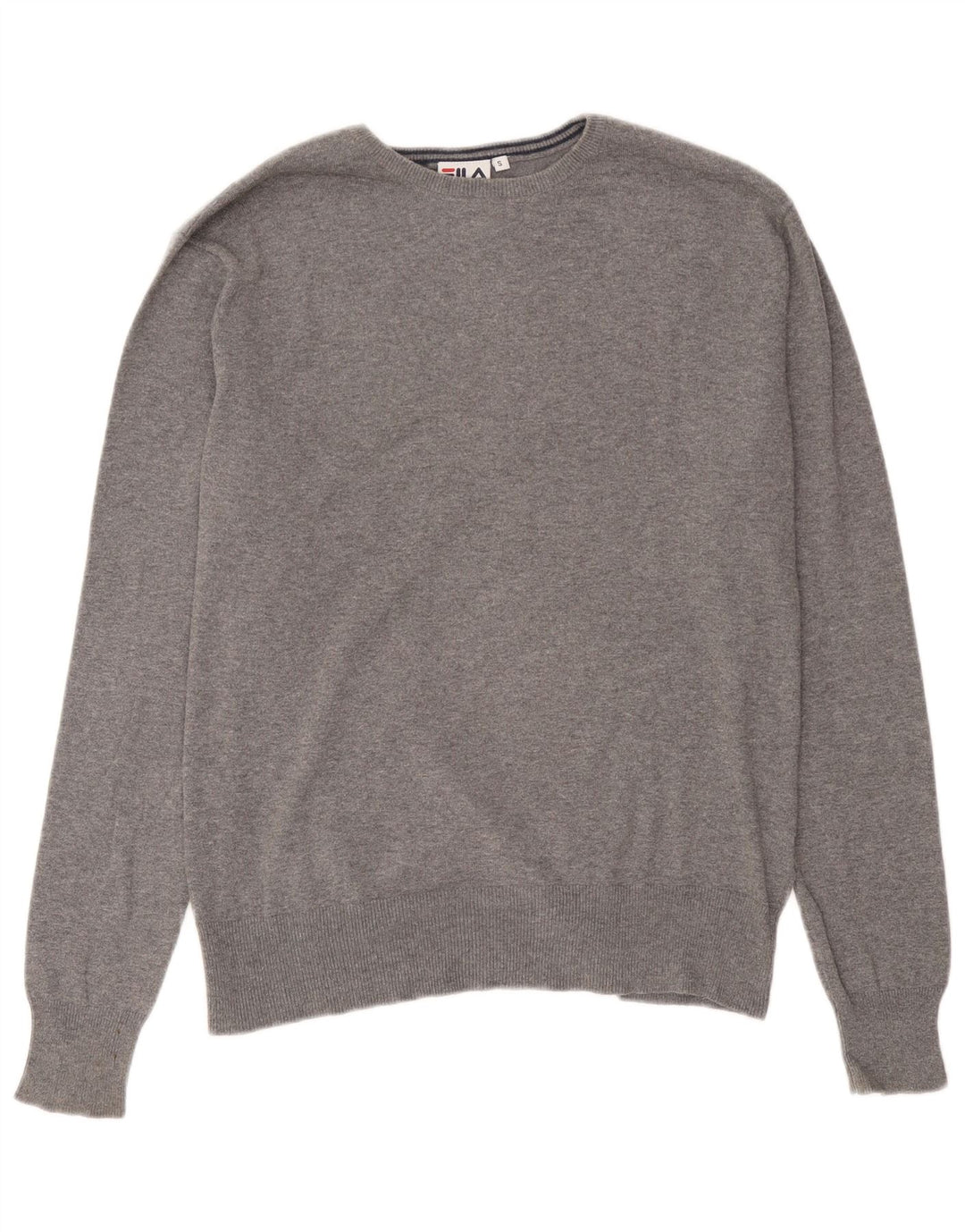 Męski sweter Fila z dekoltem w łódkę, mały, szary, bawełniany