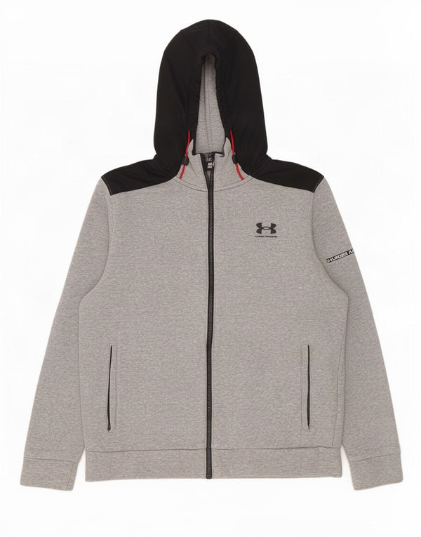 Męski sweter z kapturem i zamkiem Under Armour Średnioszary, bawełniany blok kolorów