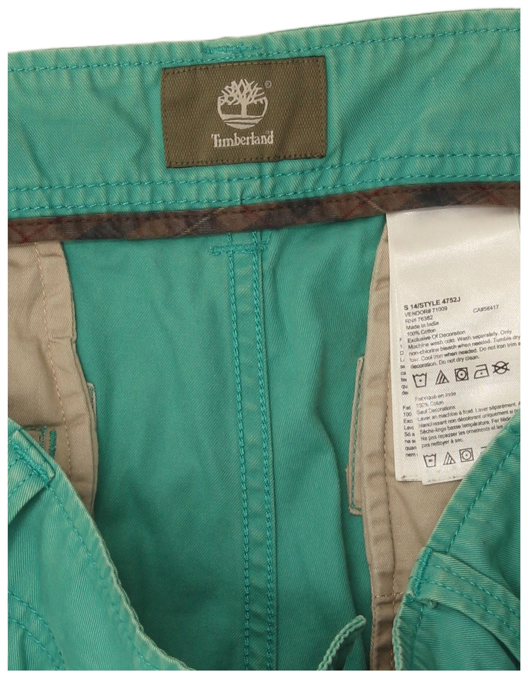 Męskie spodenki Chino Timberland W36, duże, zielone, bawełniane