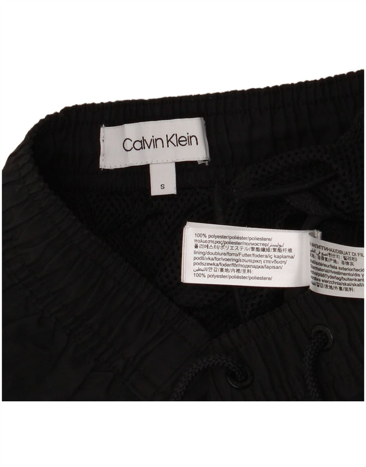 Męskie spodenki kąpielowe Calvin Klein z grafiką, małe, czarne, poliestrowe
