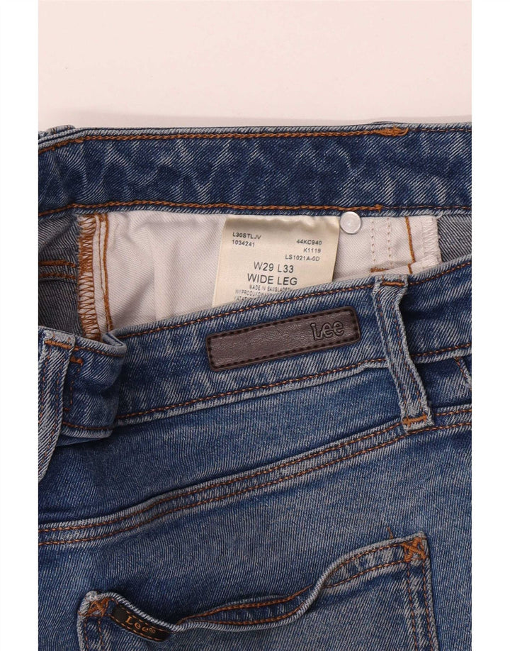 Damskie jeansy Lee Crop Wide Leg W29 L26 Niebieskie bawełniane