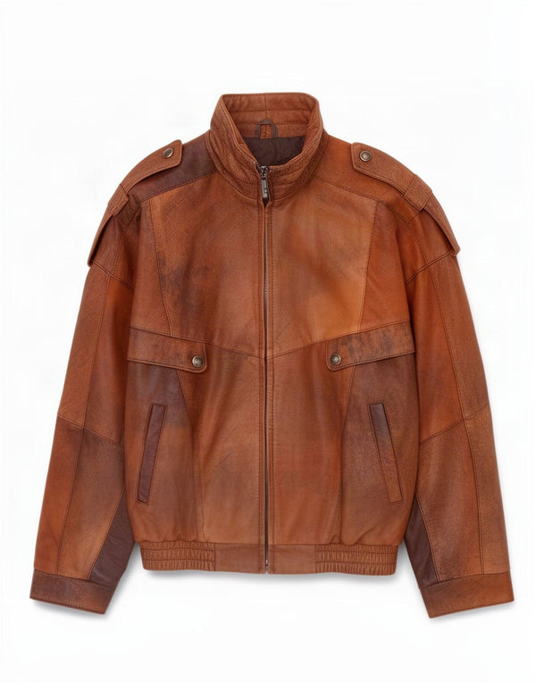 Vintage męska skórzana kurtka wojskowa UK 36 Small Brown
