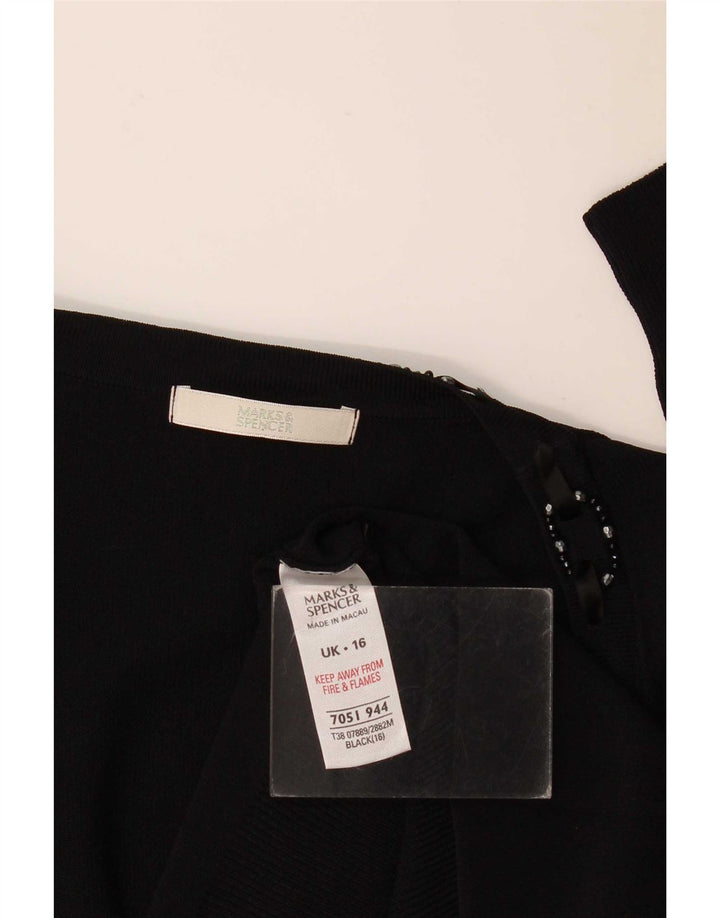Marks & Spencer Damski sweter rozpinany UK 16, duża, czarna wiskoza