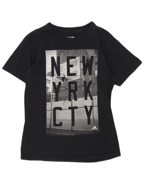 Adidas Mens New York City Graphic T-Shirt Top Medium Black Cotton